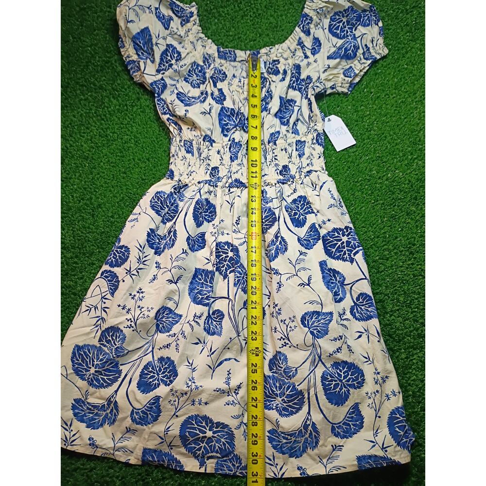 Time and Tru Floral Peasant Mini Dress - XS NWT - Picture 5 of 7